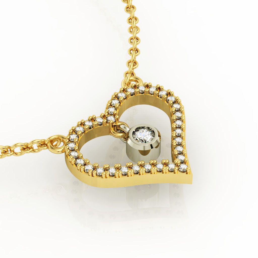 Κοσμήματα με Καρδιές, Κολιέ Καρδιά με εσωτερικό μενταγιόν