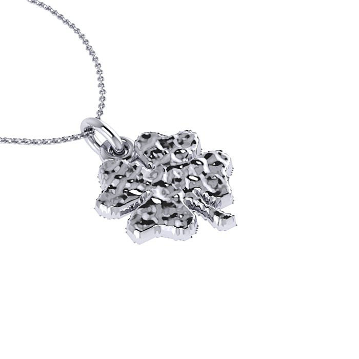 Κοσμήματα με Τετράφυλλα - Δώρα για Καλή Τύχη, Μενταγιόν Τετράφυλλο μικρό / Ασημένιο. χειροποίητο, λευκό επιπλατινωμένο