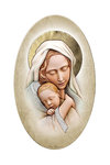 εικόνα Παναγία Βρεφοκρατούσα, oval, ζωγραφισμένη σε ξύλο, με ασήμι / 2ΕΙ0230
