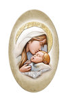 εικόνα Παναγία Γλυκοφιλούσα, oval, ζωγραφισμένη σε ξύλο, με ασήμι / 2ΕΙ0231