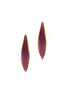 γυναικεία σκουλαρίκια, σε σχήμα φύλλου, με μωβ σμάλτο, σε ασήμι 925', επιχρυσωμένα 2SK0209