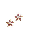 γυναικεία σκουλαρίκια, σε σχήμα αστερία, με σμάλτο και μαργαριτάρια, σε ασήμι 925', επιχρυσωμένα / 2SK205