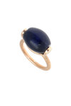 γυναικείο δαχτυλίδι, με μπλε αχάτη, χειροποίητο, σε ασήμι 925', επιχρυσωμένο με ροζ χρύσωμα / 2DA0295