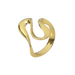 Μοντέρνο Σεβαλιέ δαχτυλίδι 46 / Ασημένιο, χειροποίητο, επιχρυσωμένο