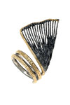 γυναικείο δαχτυλίδι, σπείρα φτερό, αρχαϊκής τεχνοτροπίας, χειροποίητο, σε ασήμι 925', επενδεδυμένο με χρυσό 18 καρατίων / 1DA0201