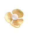 γυναικείο δαχτυλίδι, χειροποίητο, λουλούδι με μαργαριτάρι button, σε ασήμι 925 / 2DA0233