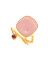 γυναικείο δαχτυλίδι, χειροποίητο, κρουαζέ, με roz quartz και αμέθυστο σε ασήμι 925 / 2DA0240
