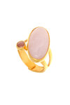 γυναικείο δαχτυλίδι, χειροποίητο, με roz quartz και αμέθυστο σε ασήμι 925' / 2DA0242