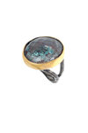 γυναικείο δαχτυλίδι, χειροποίητο, με χαλαζία σε οινοπνευματί χρώμα, σε ασήμι 925' / 2DA0272