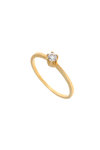 γυναικείο δαχτυλίδι, μονόπετρο με ζιργκόν, σε χρυσό Κ14 / 1DA2807