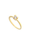 γυναικείο δαχτυλίδι, μονόπετρο με ζιργκόν, σε κίτρινο χρυσό Κ14 / 1DA2850