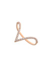 γυναικείο  δαχτυλίδι, σε σχήμα V, με ζιργκόν, σε ροζ χρυσό Κ14 / 1DA2854