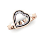 Δαχτυλίδι Δίδυμες Καρδιές 2 / Ασημένιο, χειροποίητο, δίχρωμο, ροζ - λευκό