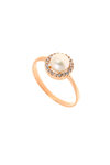 γυναικείο δαχτυλίδι, ροζέτα με μαργαριτάρι και ζιργκόν, σε ροζ χρυσό Κ14 / 1DA2862 / 9.70 mm