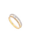 γυναικείο δαχτυλίδι, δίβερο,σειρέ, με ζιργκόν, δίχρωμο σε λευκό και κίτρινο χρυσό Κ14 / 1DA2818
