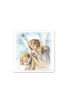 εικόνα Άγγελος - Βρέφος, ζωγραφισμένη σε ξύλο με ασημένιο αστέρι και 4 στρας / 2ΕΙ0225 / 125 x 125 mm