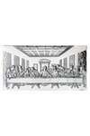 θρησκευτική ορθόδοξη εικόνα πίστης Μυστικός Δείπνος, ανάγλυφη, σε ασήμι 925' με επίχρυσα στοιχεία / 2ΕΙ0121 / 390 x 210 mm