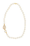 γυναικείο κολλιέ με shell pearl και ασημένια επίχρυσα κούμπωμα και στοιχεία / 2KO0119