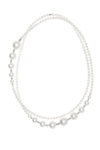 γυναικείο κολλιέ με 14 shell pearls δεμένα μεταξύ τους με μαργαριτάρια fresh water biwa / 2KO0227 - διπλή σειρά