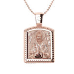 Θρησκευτικό Unisex Μενταγιόν 10 Άγιος Παϊσιος - Ιησούς Χριστός / Ασημένιο, χειροποίητο, ροζ επιχρυσωμένο, σε παραλληλόγραμμη φόρμα κορνίζας / μπροστινή όψη με τον Άγιο Παϊσιο
