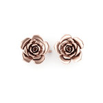 Νεανικά Μοντέρνα Σκουλαρίκια 1008 κολλητά στο αυτί - τριαντάφυλλα / Ασημένια, χειροποίητα, ροζ επιχρυσωμένα