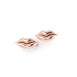 Νεανικά Μοντέρνα Σκουλαρίκια 1026 κολλητά στο αυτί - χείλια / Ασημένια, χειροποίητα, ροζ επιχρυσωμένα 