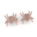 Νεανικά Μοντέρνα Σκουλαρίκια 1049 κολλητά στο αυτί - αράχνες / Ασημένια, χειροποίητα, ροζ επιχρυσωμένα 