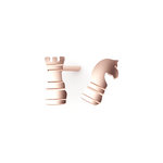 Νεανικά Μοντέρνα Σκουλαρίκια 1089 κολλητά στο αυτί - πιόνια σκακιού / Ασημένια, χειροποίητα, ροζ επιχρυσωμένα 