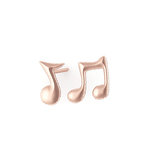 Νεανικά Μοντέρνα Σκουλαρίκια 1104 κολλητά στο αυτί - μουσικές νότες / Ασημένια, χειροποίητα, ροζ επιχρυσωμένα 