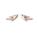 Νεανικά Μοντέρνα Σκουλαρίκια 1114 κολλητά στο αυτί - χελιδόνια / Ασημένια, χειροποίητα, ροζ επιχρυσωμένα 