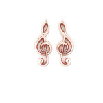Νεανικά Μοντέρνα Σκουλαρίκια 1124 κολλητά στο αυτί - κλειδί τού Σολ / Ασημένια, χειροποίητα, ροζ επιχρυσωμένα 