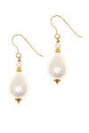 γυναικεία, κρεμαστά σκουλαρίκια, με shell pearl σε σχήμα σταγόνας και μαριτάρια, σε ασήμι 925', επιχρυσωμένα / 2SK0089