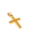 βαπτιστικός σταυρός, χειροποίητος, ανδρικός - unisex, βυζαντινής τεχνοτροπίας, σε χρυσό Κ14 / 1ST2058