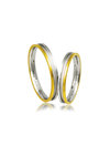 βέρες γάμου - αρραβώνων, από ασήμι επιπλατινωμένο και κίτρινο χρυσό / AB2 / 3.00 mm