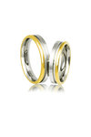 βέρες γάμου - αρραβώνων, από ασήμι επιπλατινωμένο και κίτρινο χρυσό / AC11 / 4.80 mm