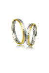 βέρες γάμου - αρραβώνων, από ασήμι, επιπαλατινωμένο και κίτρινο χρυσό / AS33 / 3.50 mm