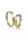 βέρες γάμου - αρραβώνων, από ασήμι επιπλατινωμένο και κίτρινο χρυσό / AS34 logo / 4.50 mm