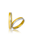 βέρες γάμου - αρραβώνων, δίχρωμες, σε χρυσό και λευκό χρυσό Κ9 ή Κ14 / 706 / 3.00 mm