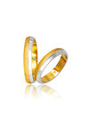 βέρες γάμου - αρραβώνων, δίχρωμες, σε χρυσό και λευκό χρυσό Κ9 ή Κ14 / 742 / 3,20 mm