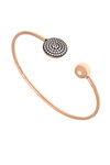 γυναικείο βραχιόλι, ελασματική βέργα, μπίλλια - στόχος, σε ασήμι 925' και ροζ χρύσωμα με ζιργκόν και επιροδίωση στις πέτρες / 2BR0170