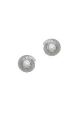 γυναικεία σκουλαρίκια, σε σχήμα σπείρας, με μαργαριτάρια, σε ασήμι 925', επιπλατινωμένα / 2SK0228