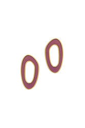 γυναικεία σκουλαρίκια, σε σχήμα όμικρον, με μωβ σμάλτο, σε ασήμι 925', επιχρυσωμένα / 2SK0206