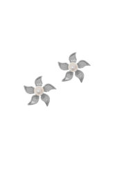 γυναικεία σκουλαρίκια, σε σχήμα αστερία, με μαργαριτάρια, σε ασήμι 925', επιπλατινωμένα / 2SK232