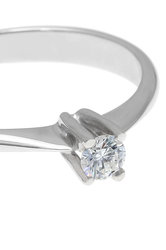 Δαχτυλίδι Μονόπετρο με brilliant 0.18 ct, χειροποίητο, σε λευκό χρυσό 18 καρατίων / 1DA2894 - λεπτομέρεια