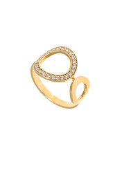 γυναικείο δαχτυλίδι, chevalier, με ζιργκόν σε χρυσό Κ14 / 1DA2834