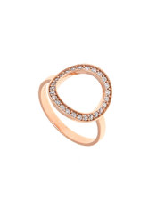 γυναικείο δαχτυλίδι, chevalier, με ζιργκόν, σε ροζ χρυσό Κ14 / 1DA2863