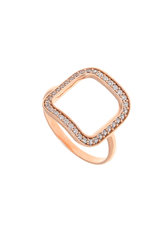 γυναικείο δαχτυλίδι, chevalier, με ζιργκόν σε ροζ χρυσό Κ14 / 1DA2865