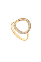 γυναικείο δαχτυλίδι, chevalier, με ζιργκόν, σε χρυσό Κ14 / 1DA2872