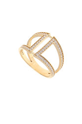 γυναικείο δαχτυλίδι, σεβαλιέ, με ζιργκόν, σε χρυσό Κ14 / 1DA2878