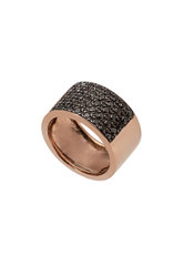 γυναικείο δαχτυλίδι, χειροποίητο, σεβαλιέ, με μαύρα brilliant 0.55 ct σε ροζ χρυσό Κ18 / 1DA2892